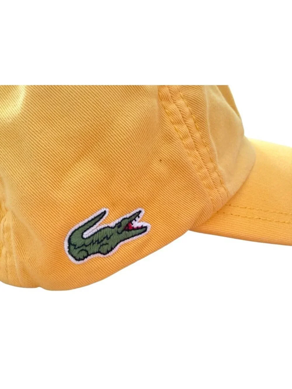 Lacoste Yellow Adjustable Strapback Hat With Green 